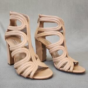 MICHAEL‎ KORS COLLECTION Runway Heels Pamina Calf Leather Size 38.5